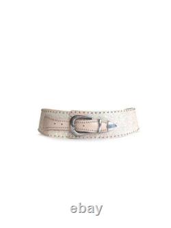 VTG OOAK Xtra Wide Tooled Leather Western Collection Belt Handmade Italy
