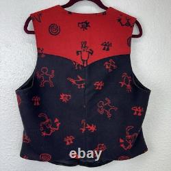 VTG Pendleton High Grade Western Southwestern Native American Vest Black Red 42