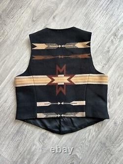 VTG Pendleton High Grade Western Wear Prarie Isand Sioux Star Wool Vest Sz L