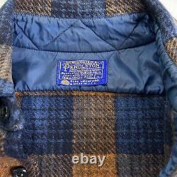 VTG Pendleton Jacket 1970s Plaid Woolen Mills Western Style Mens Size Large