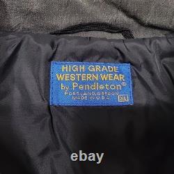 VTG Pendleton Jacket Mens XL Black Aztec Western Bomber Southwestern Made In USA