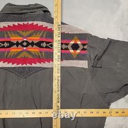 VTG Pendleton Jacket Mens XL Black Aztec Western Bomber Southwestern Made In USA
