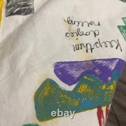 VTG Robin Brown Alpine TX Wearable Art Southwestern Trench Coat Large Long Horn