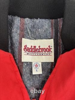 VTG Saddlebrook Red Aztec Men's Large Jacket Coat Blanket Lined 90's Western