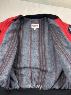VTG Saddlebrook Red Aztec Men's Large Jacket Coat Blanket Lined 90's Western