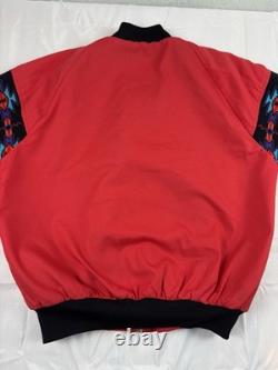 VTG Saddlebrook Red Aztec Men's Large Jacket Coat Blanket Lined 90's Western