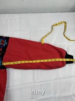 VTG Saddlebrook Red Aztec Men's Large Jacket Coat Blanket Lined 90's Western