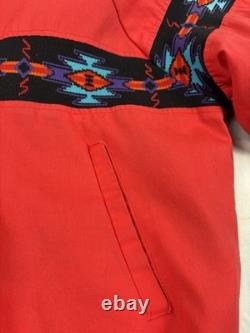 VTG Saddlebrook Red Aztec Men's Large Jacket Coat Blanket Lined 90's Western