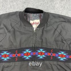 VTG Saddlebrook Western Wear Black Blanket Lined Bomber Jacket Size L USA Made
