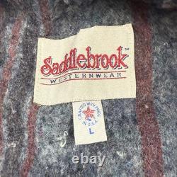 VTG Saddlebrook Western Wear Black Blanket Lined Bomber Jacket Size L USA Made