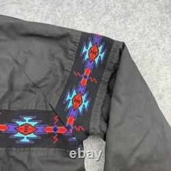VTG Saddlebrook Western Wear Black Blanket Lined Bomber Jacket Size L USA Made