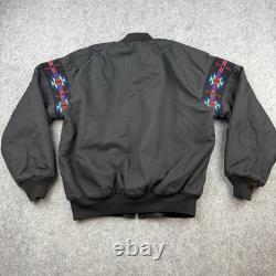 VTG Saddlebrook Western Wear Black Blanket Lined Bomber Jacket Size L USA Made