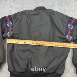 VTG Saddlebrook Western Wear Black Blanket Lined Bomber Jacket Size L USA Made