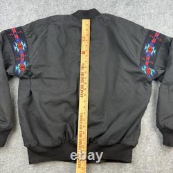 VTG Saddlebrook Western Wear Black Blanket Lined Bomber Jacket Size L USA Made