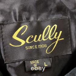 VTG Scully Black Suede Leather Jacket Western Embroidered Cowboy Mens Large L