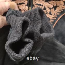 VTG Scully Black Suede Leather Jacket Western Embroidered Cowboy Mens Large L