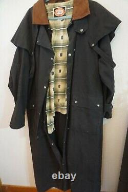 VTG The Australian Outback Collection Black Duster Cape Western Coat Mens Large