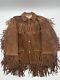 VTG True Merit Brown Suede Fringe Western Thick Rancher Coat 70s Men's