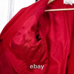 VTG Western Coat Womens Large Red Wool Real Calf Hair Cowgirl Sterling Button