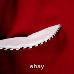 VTG Western Coat Womens Large Red Wool Real Calf Hair Cowgirl Sterling Button