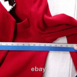 VTG Western Coat Womens Large Red Wool Real Calf Hair Cowgirl Sterling Button