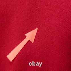 VTG Western Coat Womens Large Red Wool Real Calf Hair Cowgirl Sterling Button