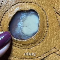 VTG Western Men's L Bison Wool Brown Leather Toggle Coat Made in USA