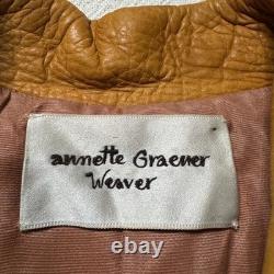 VTG Western Men's L Bison Wool Brown Leather Toggle Coat Made in USA