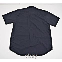 VTG Western Sawtooth Pearl Snap Shirt Size L 90s Black Blue Embroidered Birds