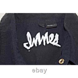 VTG Western Sawtooth Pearl Snap Shirt Size L 90s Black Blue Embroidered Birds