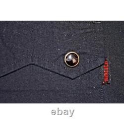 VTG Western Sawtooth Pearl Snap Shirt Size L 90s Black Blue Embroidered Birds