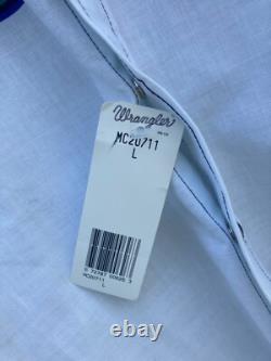 VTG Wrangler Pearl Snap Western Brushpopper Aztec Rodeo Shirt Longsleeve LARGE