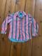 VTG Wrangler Western Brushpopper Striped Button-Up Shirt Size 16.5-35, Pink Turq