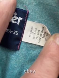 VTG Wrangler Western Brushpopper Striped Button-Up Shirt Size 16.5-35, Pink Turq