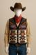 VTG Zapotec Oaxaca Chimayo Southwestern Geometric Handwoven Wool Vest XL