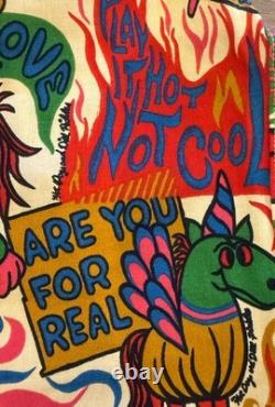 Very Rare 1960s Wrangler Pop Art Hot Dogs & Dill Pickles Vtg Zip Jacket Hippie L