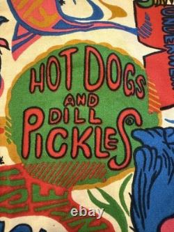 Very Rare 1960s Wrangler Pop Art Hot Dogs & Dill Pickles Vtg Zip Jacket Hippie L