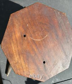 Victorian Foot Stool 3 LARGE COW HORN Legs Wooden octagonal top 1800's Handmade