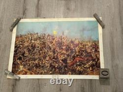 Vintage 1900-1919 E. S. Paxson Custer's Last Stand Print With Signature LOOK & READ