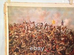 Vintage 1900-1919 E. S. Paxson Custer's Last Stand Print With Signature LOOK & READ