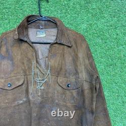 Vintage 1930s Rodeo Leather Jacket Womens XL Western Fringe Suede Deerskin Rare