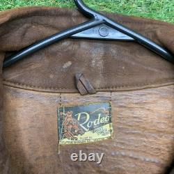 Vintage 1930s Rodeo Leather Jacket Womens XL Western Fringe Suede Deerskin Rare