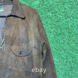 Vintage 1930s Rodeo Leather Jacket Womens XL Western Fringe Suede Deerskin Rare