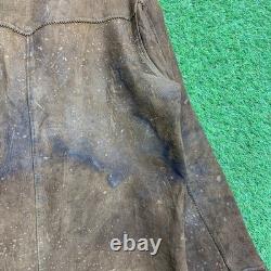 Vintage 1930s Rodeo Leather Jacket Womens XL Western Fringe Suede Deerskin Rare