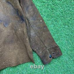 Vintage 1930s Rodeo Leather Jacket Womens XL Western Fringe Suede Deerskin Rare