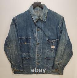 Vintage 1930s Smith's Denim Chore Jacket Selvedged Enginer Coat Sanforized