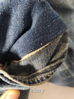 Vintage 1930s Smith's Denim Chore Jacket Selvedged Enginer Coat Sanforized