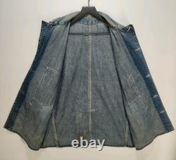 Vintage 1930s Smith's Denim Chore Jacket Selvedged Enginer Coat Sanforized