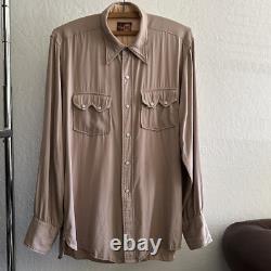 Vintage 1940s 1950s 101 Montgomery Wards Sawtooth Gabardine Western Shirt Size L