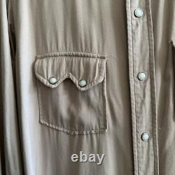 Vintage 1940s 1950s 101 Montgomery Wards Sawtooth Gabardine Western Shirt Size L